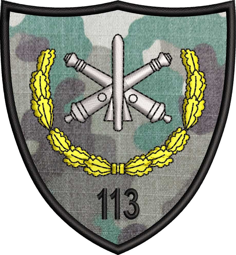 ECUSON / EMBLEMA - BATALIONUL 113 ARTILERIE BARAGANUL – ecuson camuflaj padure